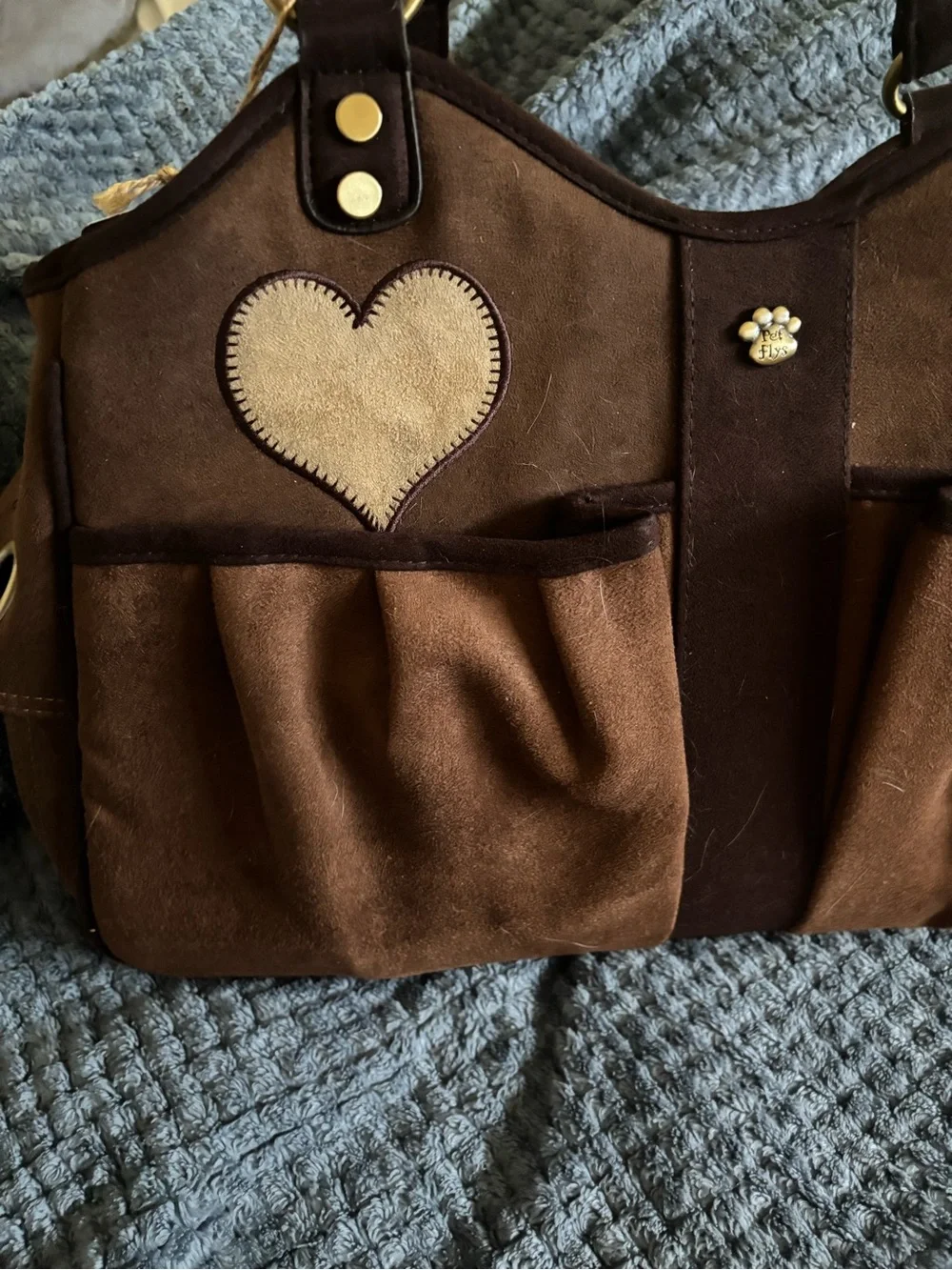 Brown Suede upscale airline carrier for spoiled pups! RARE!